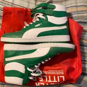 Gently used Puma Sky green and white.